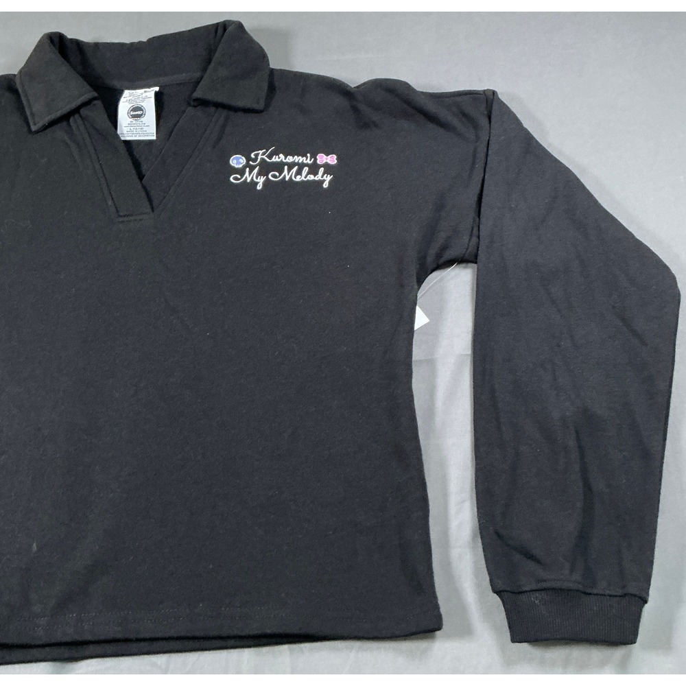 Sanrio Kuromi My Melody Black Polo Sweatshirt Long Sleeve Graphic Size Large - Picture 13 of 14